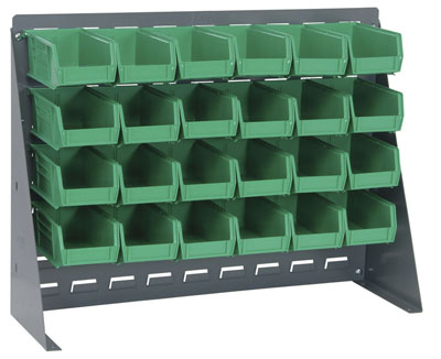 Bench Rack w/ (24) 7-3/8"L Bins, 27"Long