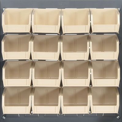 Louvered Panel w/ (16) 7-3/8" Long Bins, 18" Long