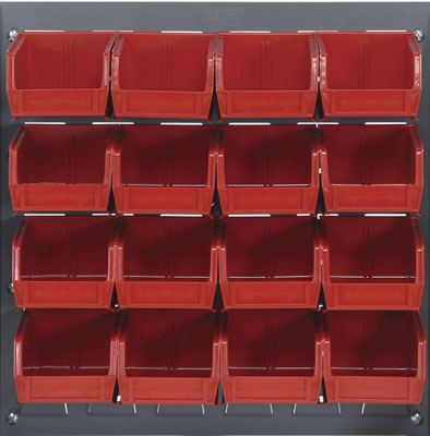 Louvered Panel w/ (16) 7-3/8" Long Bins, 18" Long