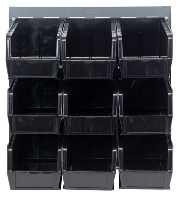 Louvered Panel w/ (9) 10-7/8" Long Bins, 18" Long