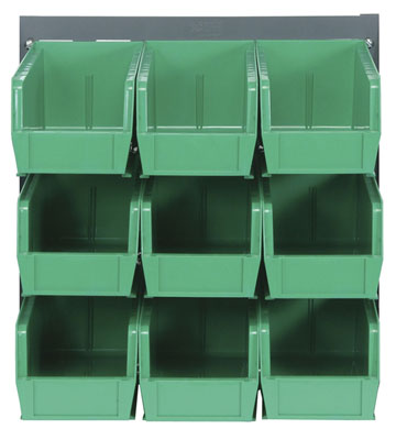 Louvered Panel w/ (9) 10-7/8" Long Bins, 18" Long