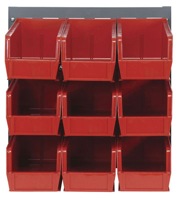 Louvered Panel w/ (9) 10-7/8" Long Bins, 18" Long