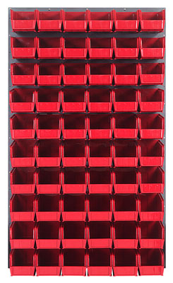 Louvered Panel w/ (60) 10-7/8" Long Bins, 36" Long