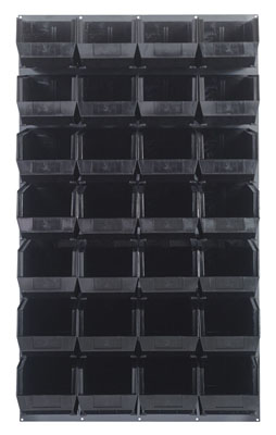 Louvered Panel w/ (28) 14-3/4" Long Bins, 36" Long