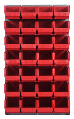 Louvered Panel w/ (28) 14-3/4" Long Bins, 36" Long