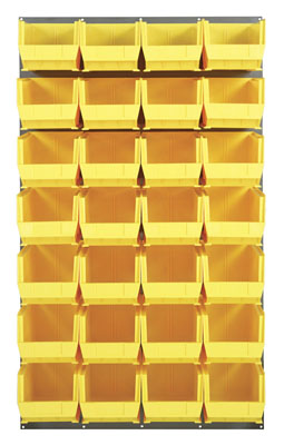 Louvered Panel w/ (28) 14-3/4" Long Bins, 36" Long