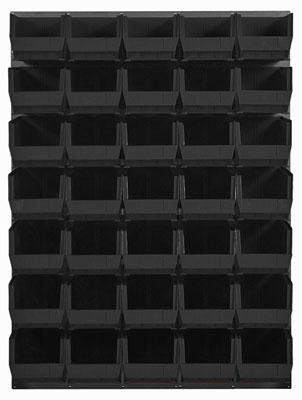 Louvered Panel w/ (35) 14-3/4" Long Bins, 48" Long