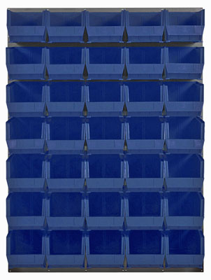 Louvered Panel w/ (35) 14-3/4" Long Bins, 48" Long