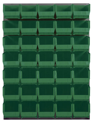 Louvered Panel w/ (35) 14-3/4" Long Bins, 48" Long