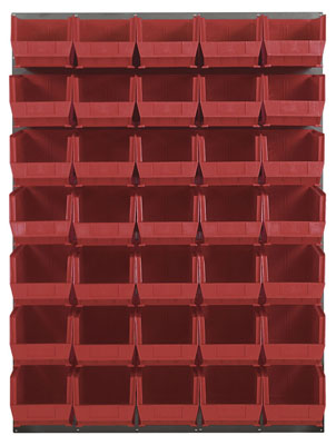 Louvered Panel w/ (35) 14-3/4" Long Bins, 48" Long