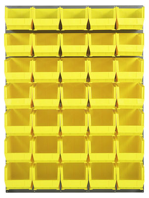 Louvered Panel w/ (35) 14-3/4" Long Bins, 48" Long