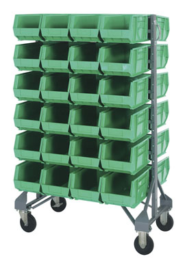 Double Sided Rail System w/ 48 Bins, 36" Long