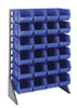 Single Sided Rail System w/ (24) 14-3/4'L Bins, 36' Long