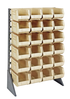 Single Sided Rail System w/ (24) 14-3/4"L Bins, 36" Long