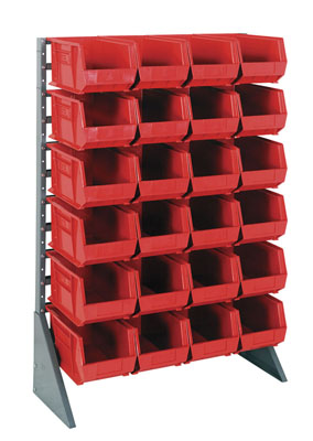 Single Sided Rail System w/ (24) 14-3/4"L Bins, 36" Long