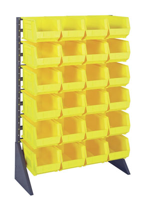 Single Sided Rail System w/ (24) 14-3/4"L Bins, 36" Long
