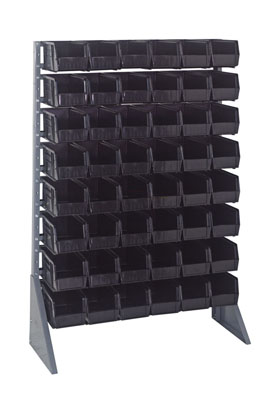 Single Sided Rail System w/ (48) 10-7/8"L Bins, 36" Long