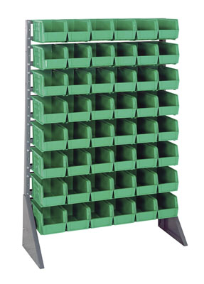 Single Sided Rail System w/ (48) 10-7/8"L Bins, 36" Long