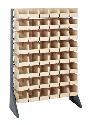 Single Sided Rail System w/ (48) 10-7/8"L Bins, 36" Long