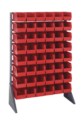 Single Sided Rail System w/ (48) 10-7/8"L Bins, 36" Long
