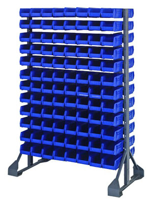 Double Sided Rail System w/ 192 Bins, 36" Long