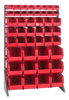 Single Sided Rail System w/ 46 Multi-Size Bins, 36' Long