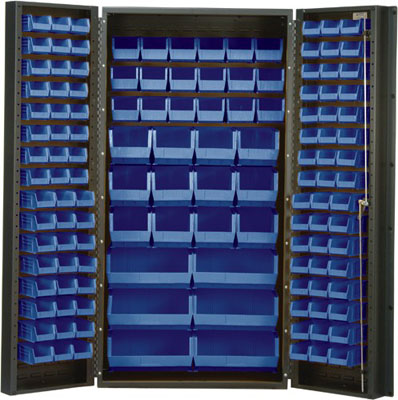 All Welded Bin Cabinet w/ 132 Multi Size Bins, 36" Wide