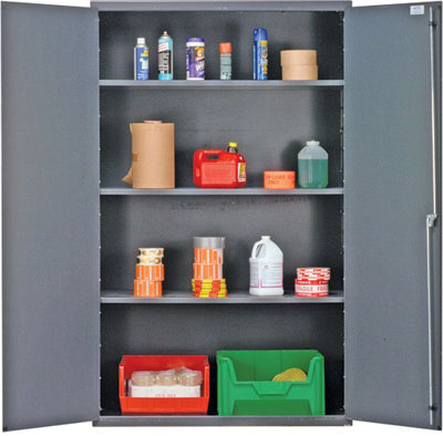 All Welded bin Cabinet w/ 3 Adjustable Shelves, 36" Wide