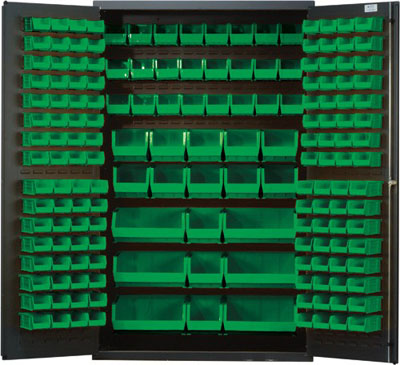 All Welded Bin Cabinet w/ 171 Multi Size Bins, 48" Wide