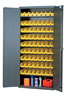 Sloped Shelf Pick Rack Flow Cabinet w/ (72) 4-1/8'W Bins, 36'W