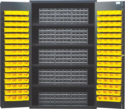 Interlocking Drawer Storage Cabinet w/ 240 Drawers and 128 Bins, 48"W