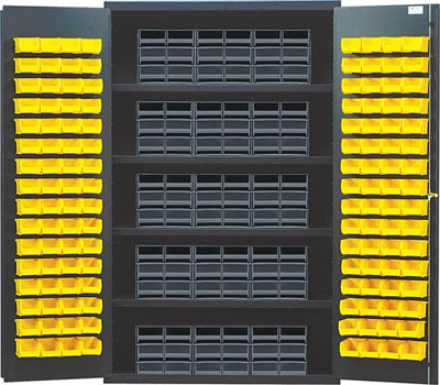 Interlocking Drawer Storage Cabinet w/ 90 Drawers and 128 Bins, 48"W