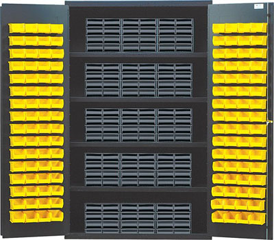 Interlocking Drawer Storage Cabinet w/ 120 Drawers and 128 Bins, 48"W