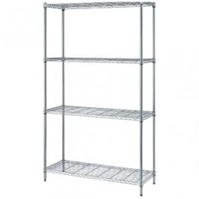 4 Shelf Chrome Wire Shelving Unit