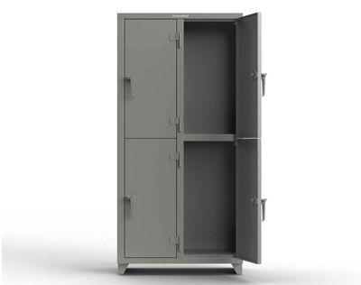 Heavy Duty 14 GA Double-Tier Locker, 4 Compartments
