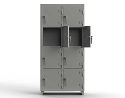 Heavy Duty 14 GA 4-Tier Locker, 8 Compartments