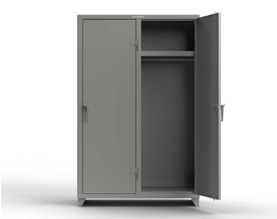 Heavy Duty 14 GA Single-Tier Locker with Shelf & Hanger Rod, 2 Compartments