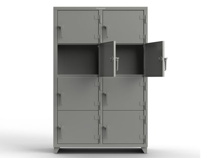 Heavy Duty 14 GA 4-Tier Locker, 8 Compartments