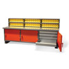 Triple-Shift Workbench with Bins and Lockable Doors